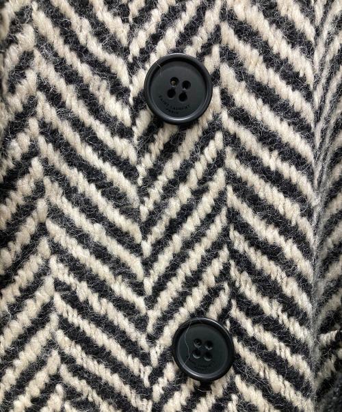 Saint Laurent Paris（サンローランパリ）Saint Laurent Paris (サンローランパリ) ラップトレンチコート/Chevron Wrap Trench Coat ブラック×アイボリー サイズ:F36の古着・服飾アイテム