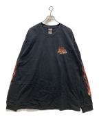 HARLEY-DAVIDSONハーレーダビッドソン）の古着「08' ロゴファイヤー プリントカットソー」｜ブラック