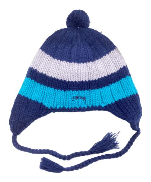 stussy（ステューシー）stussy (ステューシー) イヤーマフ ニット帽 ネイビーの古着・服飾アイテム