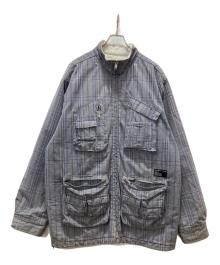 stussy（ステューシー）の古着「グランチェックハンティングジャケット」｜グレー×ライトブルー