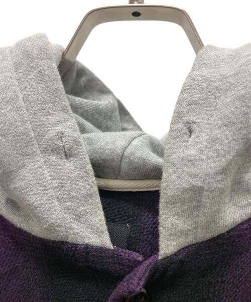 stussy（ステューシー）stussy (ステューシー) オンブレチェックパーカーシャツ パープル サイズ:Lの古着・服飾アイテム