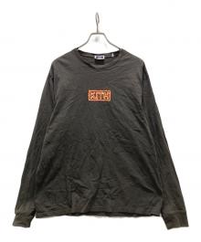 KITH（キス）の古着「ボックスロゴロングスリーブカットソー/Flame Box Logo L/S Tee」｜グレー