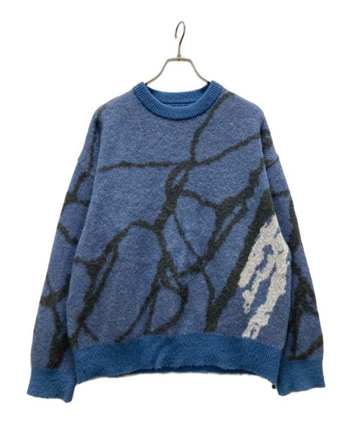 MAISON SPECIAL（メゾンスペシャル）MAISON SPECIAL (メゾンスペシャル) プライムオーバードローイングモヘヤシャギークルーネックニットプルオーバー ブルー サイズ:Mの古着・服飾アイテム