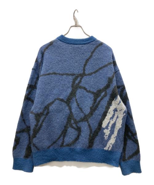 MAISON SPECIAL（メゾンスペシャル）MAISON SPECIAL (メゾンスペシャル) プライムオーバードローイングモヘヤシャギークルーネックニットプルオーバー ブルー サイズ:Mの古着・服飾アイテム