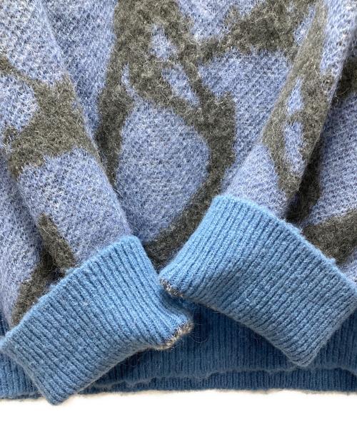 MAISON SPECIAL（メゾンスペシャル）MAISON SPECIAL (メゾンスペシャル) プライムオーバードローイングモヘヤシャギークルーネックニットプルオーバー ブルー サイズ:Mの古着・服飾アイテム