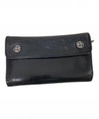 CHROME HEARTSクロムハーツ）の古着「レザー ウェーブウォレット」｜ブラック