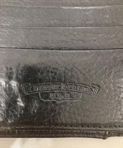 CHROME HEARTS（クロムハーツ）CHROME HEARTS (クロムハーツ) レザー ウェーブウォレット ブラックの古着・服飾アイテム
