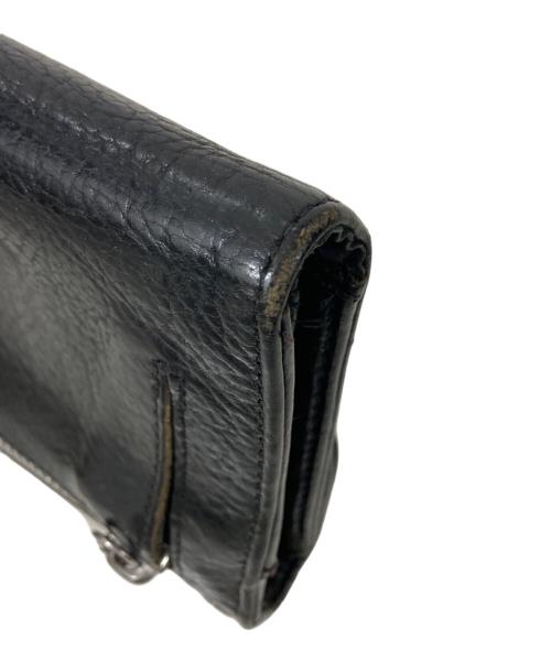 CHROME HEARTS（クロムハーツ）CHROME HEARTS (クロムハーツ) レザー ウェーブウォレット ブラックの古着・服飾アイテム