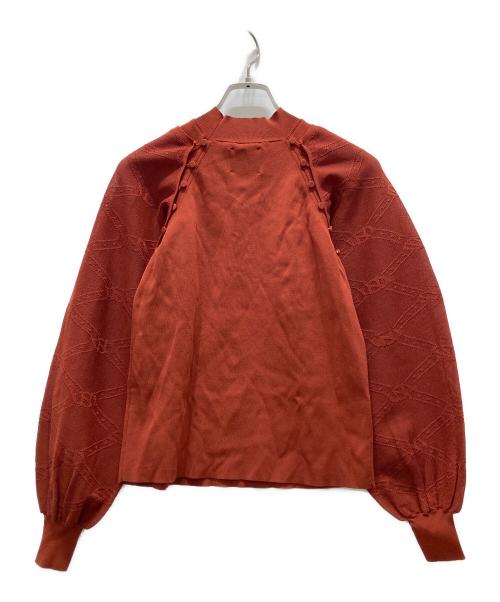 Ameri（アメリ）AMERI (アメリ) 変形シースルーボリュームニット オレンジ サイズ:Fの古着・服飾アイテム