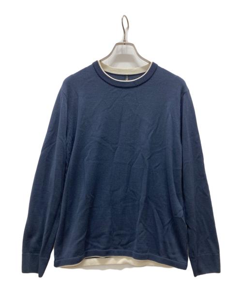 trenta settanta 30/70（トレンタセッタンタ）trenta settanta 30/70 (トレンタセッタンタ) ウールニット ネイビー サイズ:Mの古着・服飾アイテム