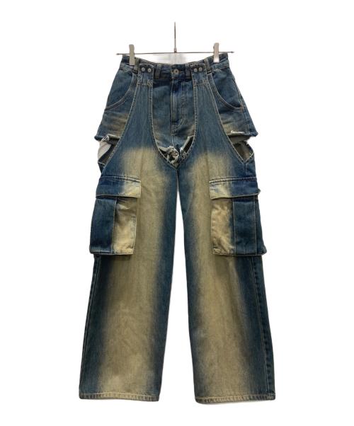 SPIRALGIRL（スパイラルガール）SPIRALGIRL (スパイラルガール) 2WAY カーゴオーバーダイデニム ブルー サイズ:Sの古着・服飾アイテム