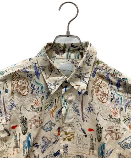 PAUL SMITH（ポールスミス）Paul Smith (ポールスミス) “Little Beasts” 総柄シャツ ベージュ サイズ:MEDIUMの古着・服飾アイテム