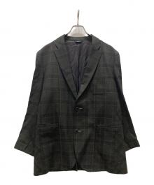 LANVIN en Bleu（ランバンオンブルー）の古着「チェック柄2Bジャケット」｜ブラウン