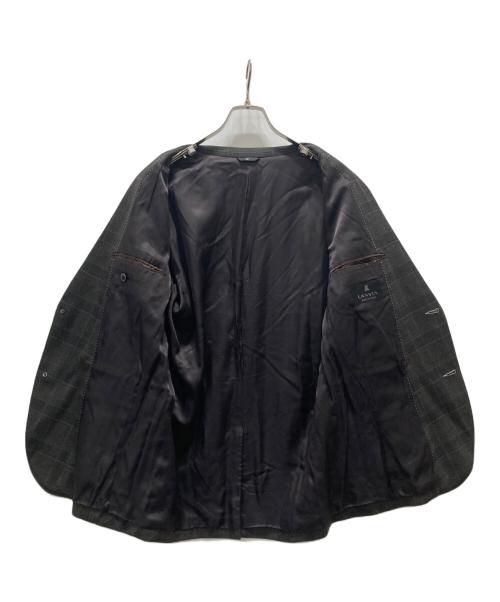 LANVIN en Bleu（ランバンオンブルー）LANVIN en Bleu (ランバンオンブルー) チェック柄2Bジャケット ブラウン サイズ:XLの古着・服飾アイテム