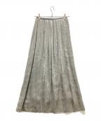 Nobleノーブル）の古着「シャイニーエアメタルIラインスカート」｜シルバー