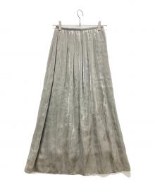 Noble（ノーブル）の古着「シャイニーエアメタルIラインスカート」｜シルバー