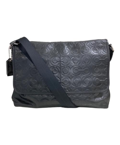 COACH（コーチ）COACH (コーチ) ショルダーバッグ/Op Art Embossed Leather Slim Messenger オプアート ブラックの古着・服飾アイテム