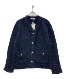 suadeo（スアデオ）の古着「ニットツイードジャケット」｜ネイビー