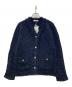 suadeo（スアデオ）の古着「ニットツイードジャケット」｜ネイビー
