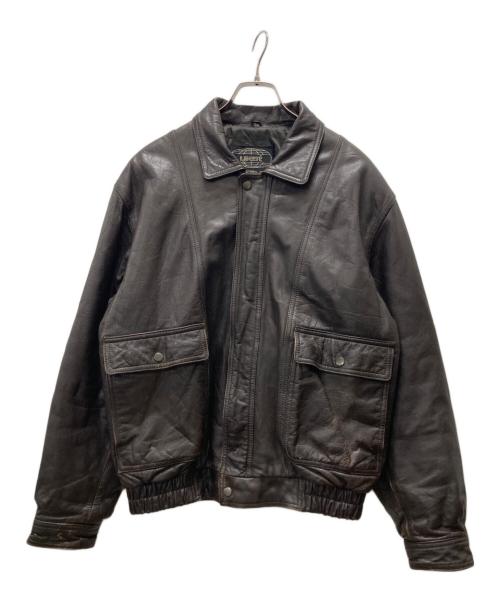 liberte（リベルテ）liberte (リベルテ) レザーブルゾン ブラウン サイズ:Lの古着・服飾アイテム