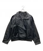 ZARAザラ）の古着「Fレザージャケット」｜ブラック