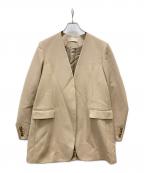 Plageプラージュ）の古着「Collarless Big ジャケット」｜ベージュ