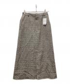 IENAイエナ）の古着「ツイードスリットスカート」｜ベージュ