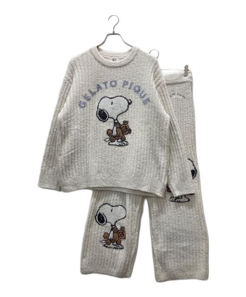 gelato pique（ジェラートピケ）gelato pique (ジェラートピケ) PEANUTS (ピーナッツ) SNOOPY×BEAR ジャガードセットアップ ホワイト サイズ:Fの古着・服飾アイテム