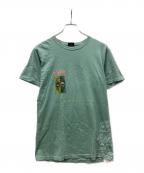 stussyステューシー）の古着「MASKS PIGMENT DYED Tシャツ」｜グリーン
