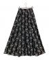 CLANE (クラネ) ストライプフラワー刺繍スカート ブラック：4000円