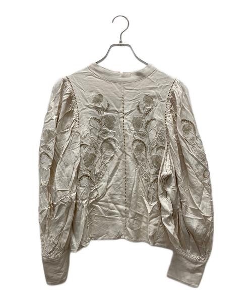 Ameri（アメリ）Ameri (アメリ) 刺繍ブラウス ベージュ サイズ:Fの古着・服飾アイテム