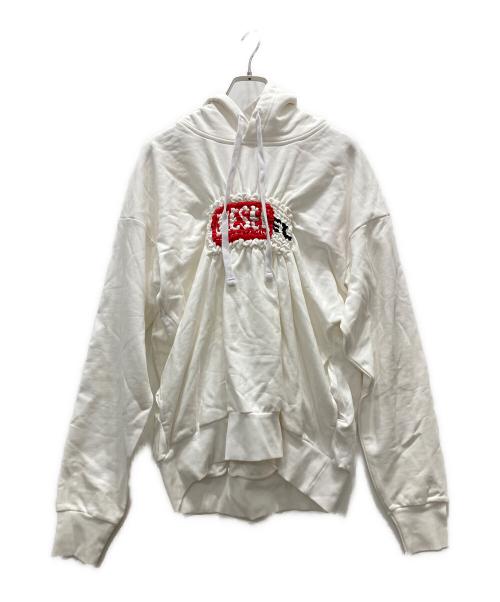 DIESEL（ディーゼル）DIESEL (ディーゼル) ロゴパーカー / F-ALBY-SMOKLE ホワイト サイズ:Mの古着・服飾アイテム