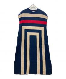 HeRIN.CYE（ヘリンドットサイ）の古着「Square knit one piece」｜ネイビー