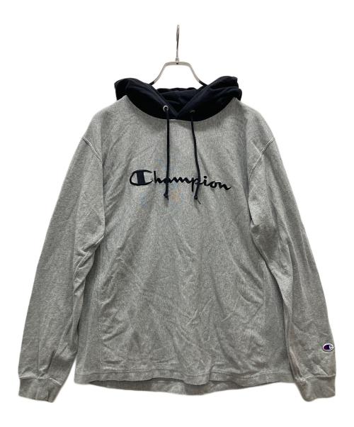 Champion REVERSE WEAVE（チャンピオン リバース ウィーブ）Champion REVERSE WEAVE (チャンピオン リバース ウィーブ) プルオーバーパーカー グレー サイズ:Lの古着・服飾アイテム