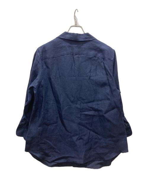 LAUREN RALPH LAUREN（ローレンラルフローレン）LAUREN RALPH LAUREN (ローレンラルフローレン) オープンカラーシャツ ネイビー サイズ:Lの古着・服飾アイテム