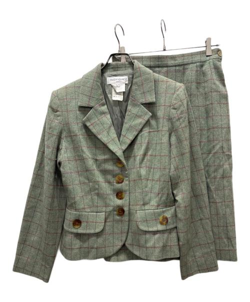 Yves Saint Laurent（イヴサンローラン）Yves Saint Laurent (イヴサンローラン) セットアップスーツ グリーン サイズ:40の古着・服飾アイテム