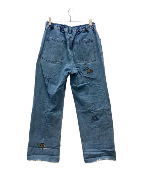 Left Alone（レフトアローン）Left Alone (レフトアローン) 刺繍デニムシェフパンツ ブルー サイズ:XLの古着・服飾アイテム