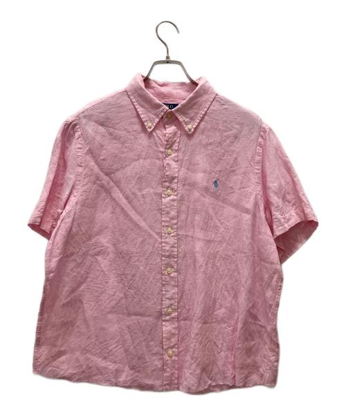 POLO RALPH LAUREN（ポロ・ラルフローレン）POLO RALPH LAUREN (ポロ・ラルフローレン) リネン半袖シャツ ピンク サイズ:Lの古着・服飾アイテム