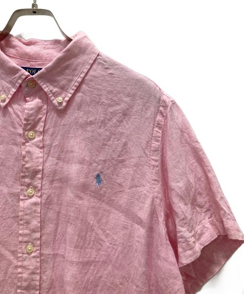POLO RALPH LAUREN（ポロ・ラルフローレン）POLO RALPH LAUREN (ポロ・ラルフローレン) リネン半袖シャツ ピンク サイズ:Lの古着・服飾アイテム