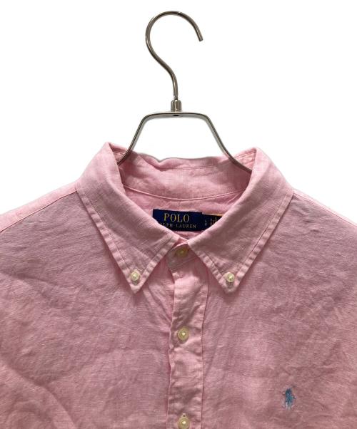 POLO RALPH LAUREN（ポロ・ラルフローレン）POLO RALPH LAUREN (ポロ・ラルフローレン) リネン半袖シャツ ピンク サイズ:Lの古着・服飾アイテム