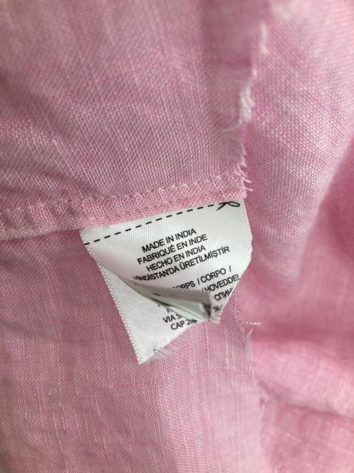 POLO RALPH LAUREN（ポロ・ラルフローレン）POLO RALPH LAUREN (ポロ・ラルフローレン) リネン半袖シャツ ピンク サイズ:Lの古着・服飾アイテム