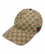 GUCCIグッチ）の古着「GGキャンバス シェリーラインキャップ」｜ブラウン
