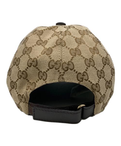 GUCCI（グッチ）GUCCI (グッチ) GGキャンバス シェリーラインキャップ ブラウン サイズ:Mの古着・服飾アイテム