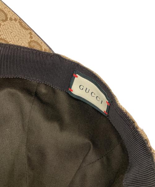 GUCCI（グッチ）GUCCI (グッチ) GGキャンバス シェリーラインキャップ ブラウン サイズ:Mの古着・服飾アイテム