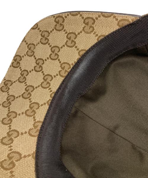 GUCCI（グッチ）GUCCI (グッチ) GGキャンバス シェリーラインキャップ ブラウン サイズ:Mの古着・服飾アイテム