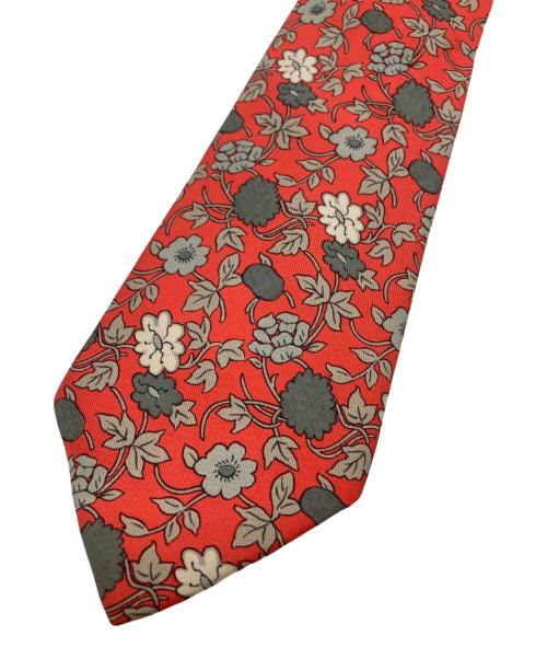 HERMES（エルメス）HERMES (エルメス) フラワープリントネクタイ レッド サイズ:Freeの古着・服飾アイテム