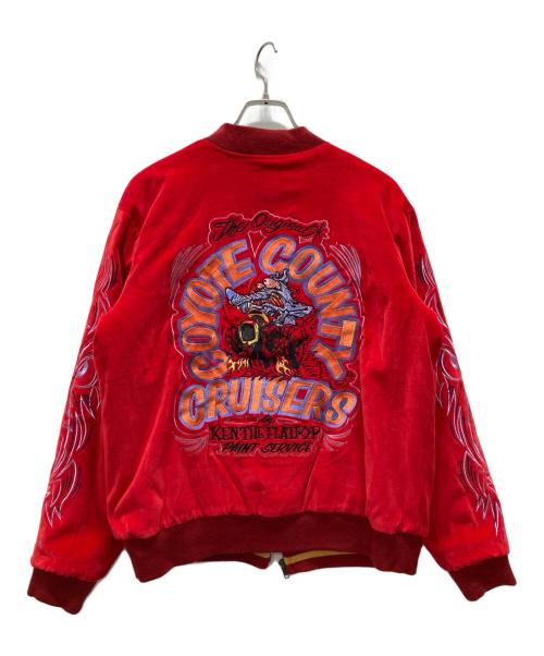 HIGH ROLLERS（HIGH ROLLERS）HIGH ROLLERS (HIGH ROLLERS) 裏地ベロアスカジャン レッド サイズ:記載なしの古着・服飾アイテム