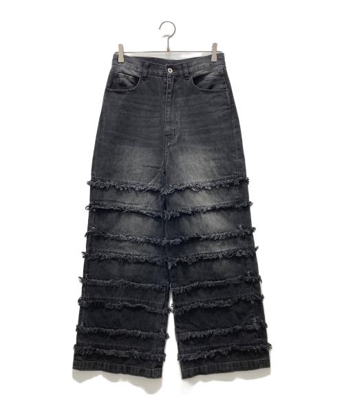 Lui's（ルイス）Lui's (ルイス) スタックワイドバギーデニム ブラック サイズ:30の古着・服飾アイテム