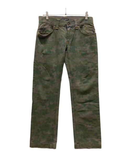 DOLCE & GABBANA（ドルチェ＆ガッバーナ）DOLCE & GABBANA (ドルチェ＆ガッバーナ) カモ柄デニムパンツ グリーン サイズ:46の古着・服飾アイテム