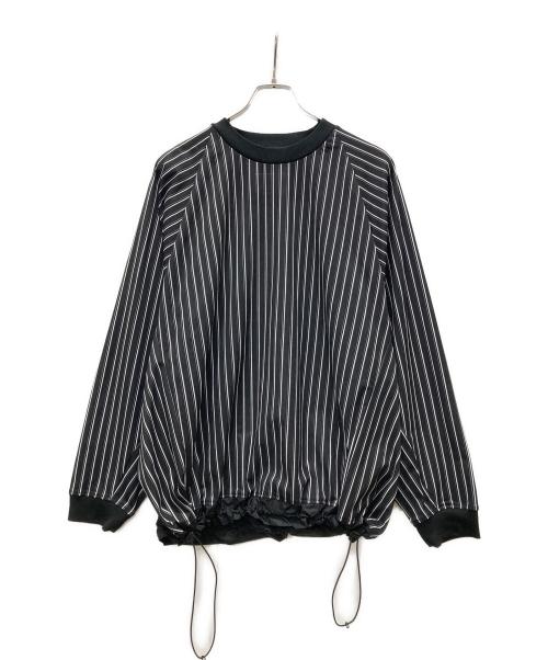 WHITE MOUNTAINEERING（ホワイトマウンテ二アニング）WHITE MOUNTAINEERING (ホワイトマウンテ二アニング) STRIPE RAGLAN PULLOVER ブラック サイズ:3の古着・服飾アイテム